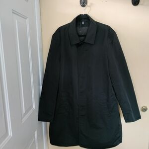 American Airlines Mens L LNG Black Lined Trench Coat Flight Attendant Pilot